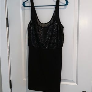 Black sequin cocktail dress